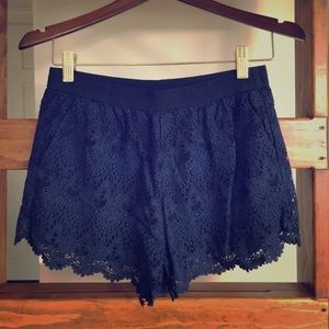 Navy blue lace Abercrombie & Fitch shorts